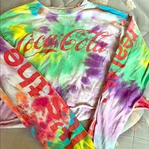 Tie-dye Coca Cola crop top. Tie-dyed by hand.